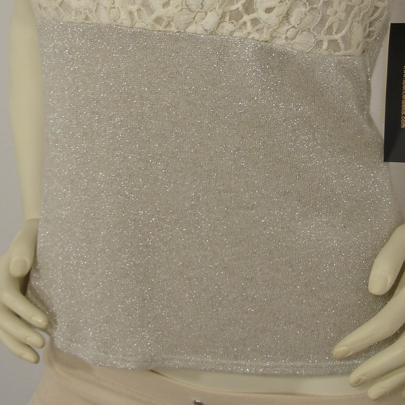 NWT SPENCER ALEXIS LACE METALLIC TANK TOP S - Picture 5 of 7
